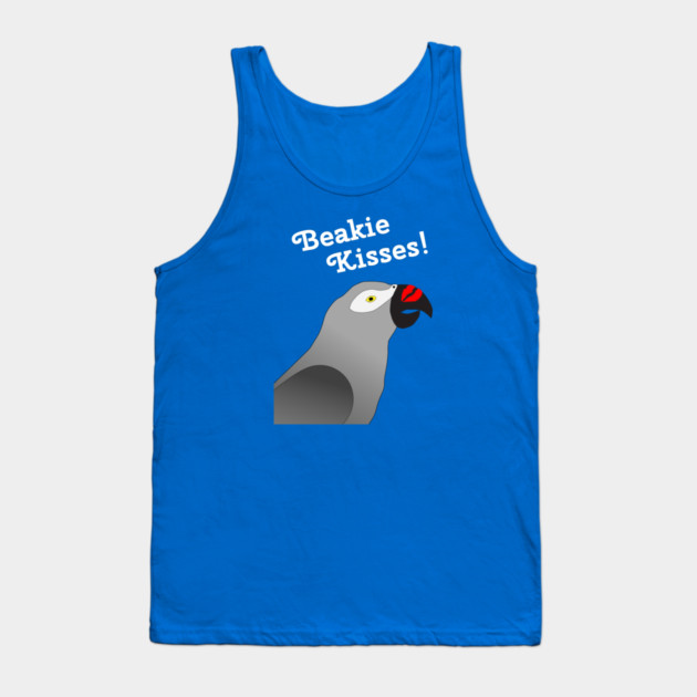 African Grey Parrot Beakie Kisses Tank Top by Einstein Parrot