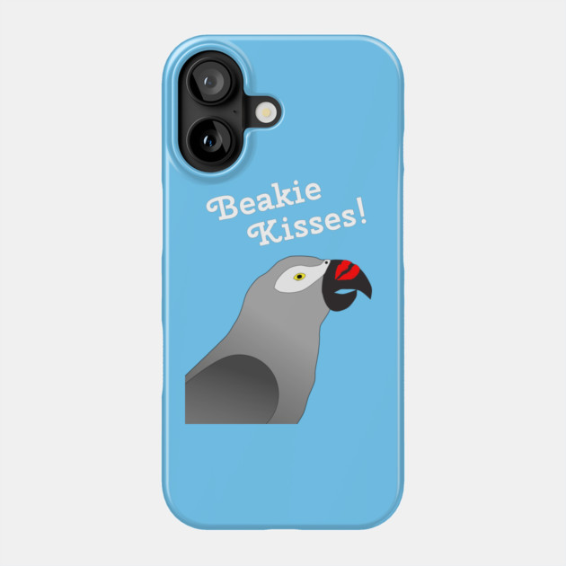 African Grey Parrot Beakie Kisses Phone Case by Einstein Parrot