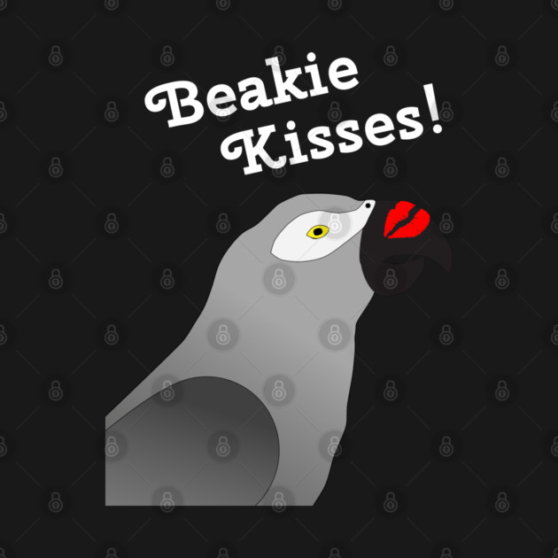 African Grey Parrot Beakie Kisses by Einstein Parrot