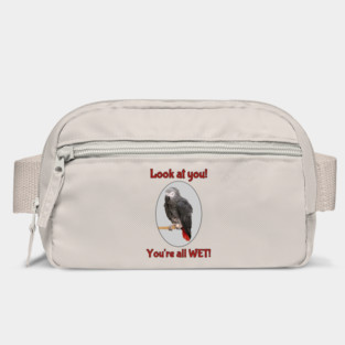African Grey Parrot on Perch Bag