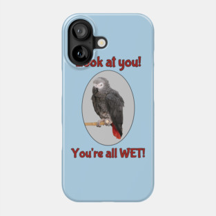 African Grey Parrot on Perch Phone Case