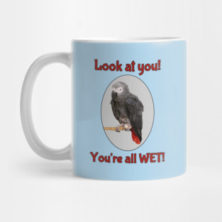 African Grey Parrot on Perch Mug