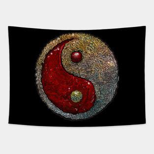 Zombie Yin Yang Tapestry