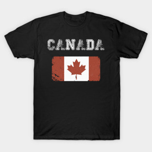 Vintage Canada Flag Canada Day Vintage Style T-Shirt