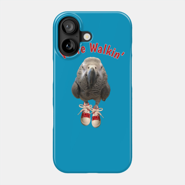 African Grey Parrot Walking Exercise Tennis Shoe Phone Case by Einstein Parrot