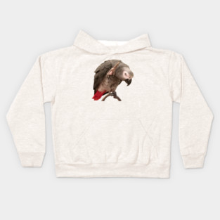 African Grey Parrot Funny Wave Kids Hoodie