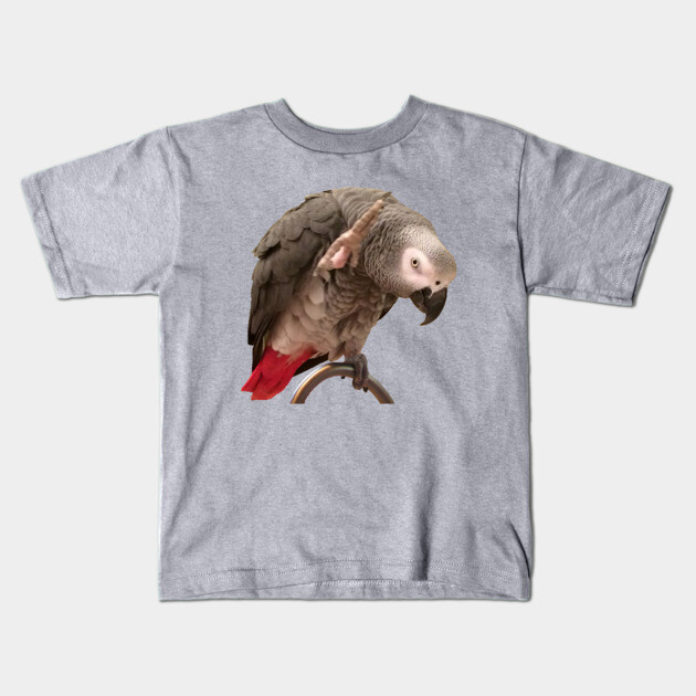 African Grey Parrot Funny Wave Kids T-Shirt by Einstein Parrot