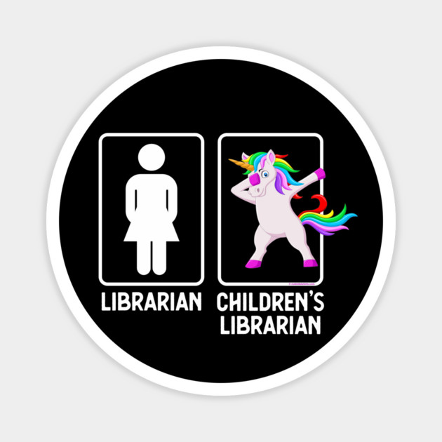 Funny Librarian Vs Children's Librarian Dabbing Unicorn Gag Magnet by creative
