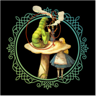Alice and the Smoking Caterpillar - Alice in Wonderland Posters and Art