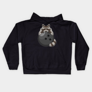 Raccoon Bowling Bowling ball Kids Hoodie