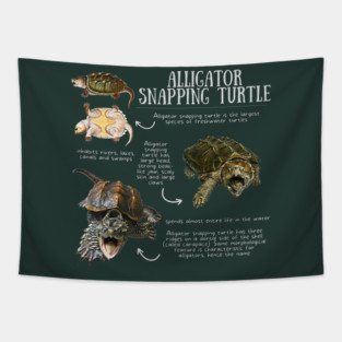 Animal Facts - Alligator Snapping Turtle Tapestry