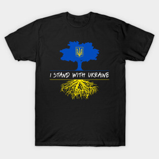 I Stand With Ukraine Support Ukraine Ukrainian Tree T-Shirt