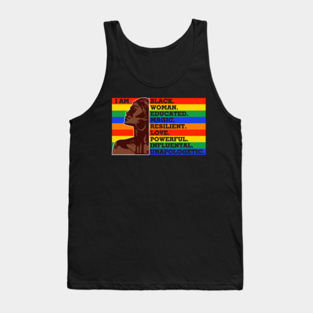 I am a black woman, Black Queen, Black Girl Magic Tank Top by UrbanLifeApparel