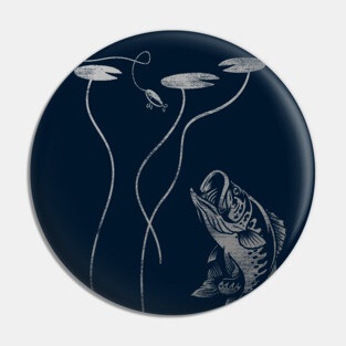 Bass Fishing Bass Rising Lilly Pad Largemouth Bass Pin