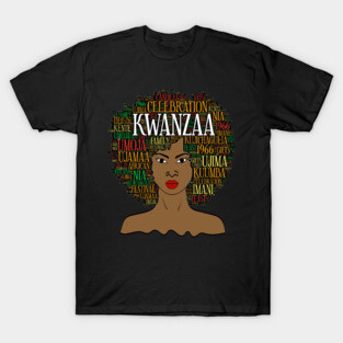 Kwanzaa Afro Word Art T-Shirt