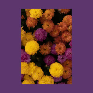 Yellow, Orange, Purple Flowers T-Shirt