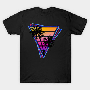 Retrowave style palm tree sunset T-Shirt