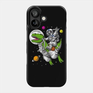 Space Astronaut Riding T-Rex Dinosaur Phone Case
