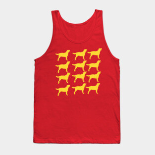 Crowd of Yellow Lab Silhouette Tank Top