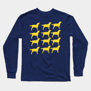 Crowd of Yellow Lab Silhouette Long Sleeve T-Shirt