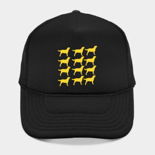 Crowd of Yellow Lab Silhouette Hat