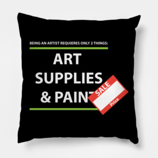 art supplies and pain Pillow