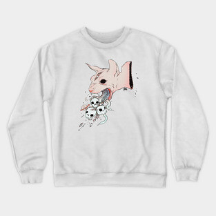 Sphynx Cat With Skulls Crewneck Sweatshirt