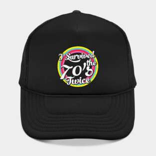 I survived the 70's twice funny retro 80th Birthday Gift for Men Women Hat