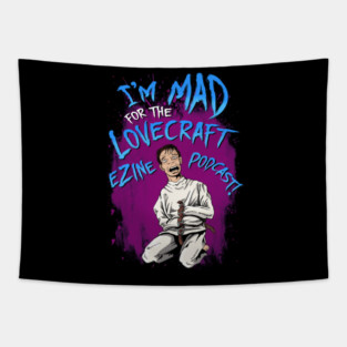 Lovecraft eZine Podcast - blue text, purple background Tapestry