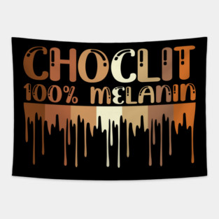 Choclit, 100% Melanin, Black Woman, Black Man Tapestry