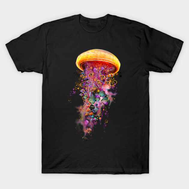 Jellyfish World T-Shirt by DavidLoblaw