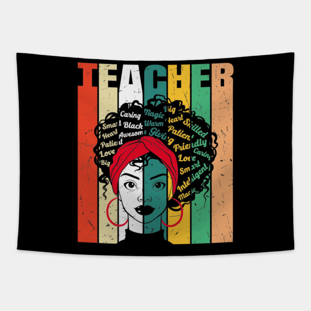 Black Teacher, Mothers Day, Black Girl Magic Tapestry by UrbanLifeApparel