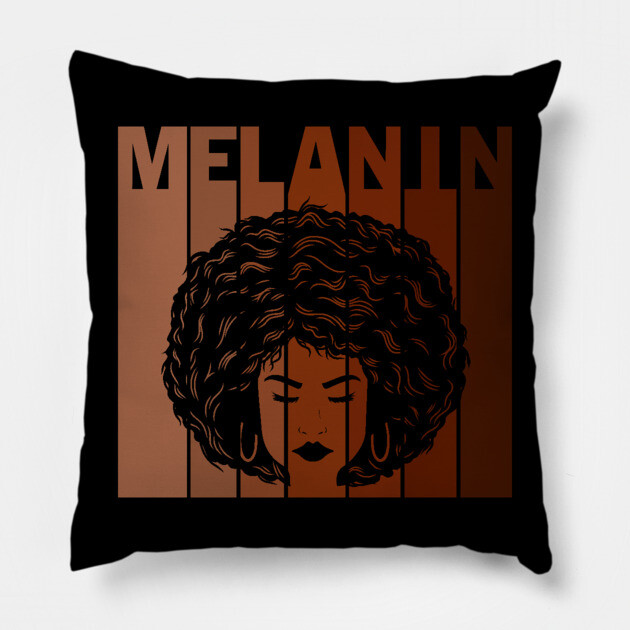 Melanin, afro, black woman, African American, Black Girl Magic Pillow by UrbanLifeApparel