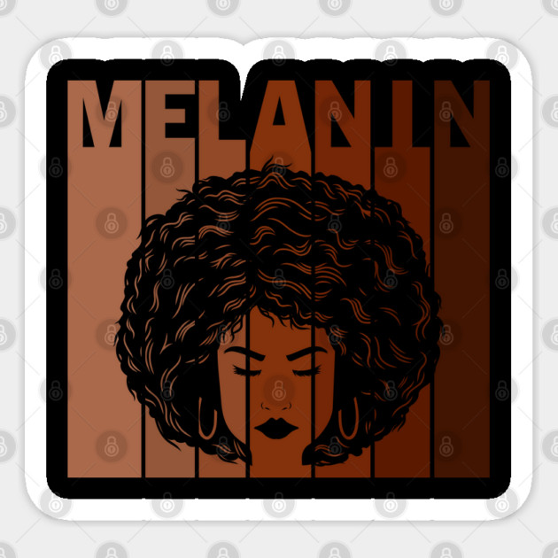 Melanin, afro, black woman, African American, Black Girl Magic Sticker by UrbanLifeApparel