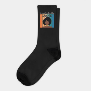 unapologetically Dope, Black Girl Magic, Black woman, Natural Hair, Black Queen Socks