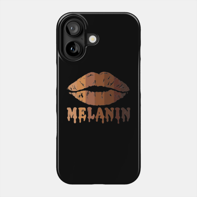 Drippin Melanin, Black LIps, Black woman, Black Queen, Melanin Queen, african american, Black Lives Matter Phone Case by UrbanLifeApparel