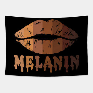 Drippin Melanin, Black LIps, Black woman, Black Queen, Melanin Queen, african american, Black Lives Matter Tapestry