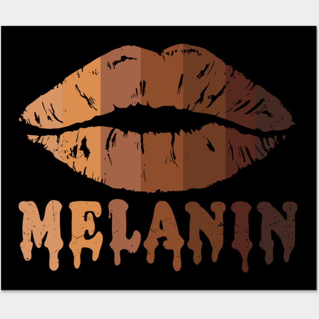 Drippin Melanin, Black LIps, Black woman, Black Queen, Melanin Queen, african american, Black Lives Matter Wall Art by UrbanLifeApparel
