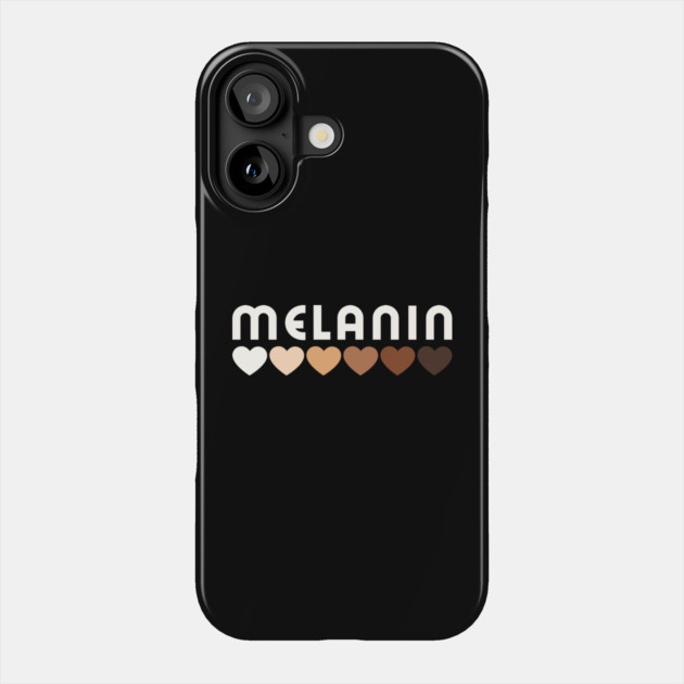 Melanin, hearts, afro, black woman, African American, Black Girl Magic Phone Case by UrbanLifeApparel