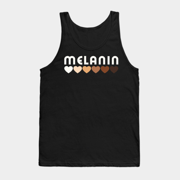 Melanin, hearts, afro, black woman, African American, Black Girl Magic Tank Top by UrbanLifeApparel