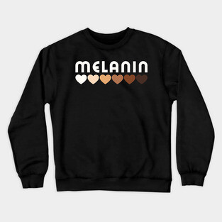 Melanin, hearts, afro, black woman, African American, Black Girl Magic Crewneck Sweatshirt