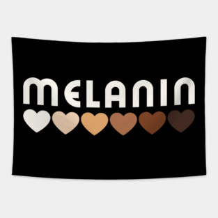 Melanin, hearts, afro, black woman, African American, Black Girl Magic Tapestry