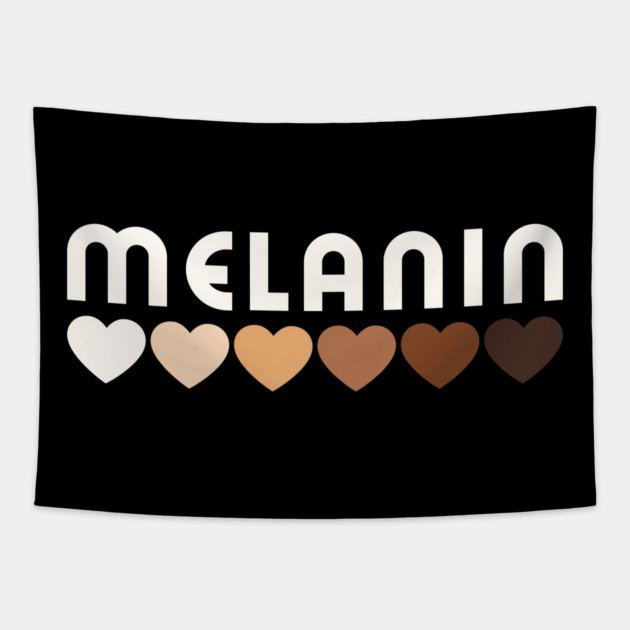 Melanin, hearts, afro, black woman, African American, Black Girl Magic Tapestry by UrbanLifeApparel