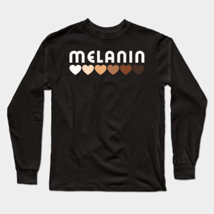 Melanin, hearts, afro, black woman, African American, Black Girl Magic Long Sleeve T-Shirt