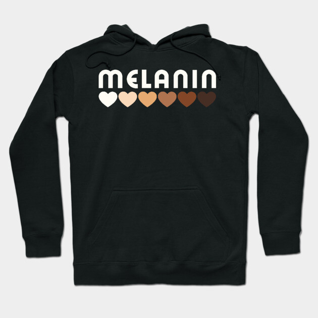Melanin, hearts, afro, black woman, African American, Black Girl Magic Hoodie by UrbanLifeApparel