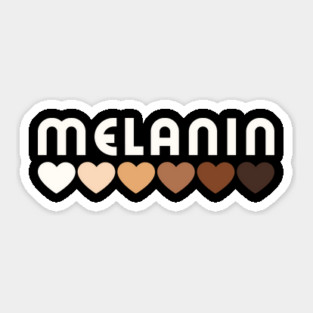 Melanin, hearts, afro, black woman, African American, Black Girl Magic Sticker