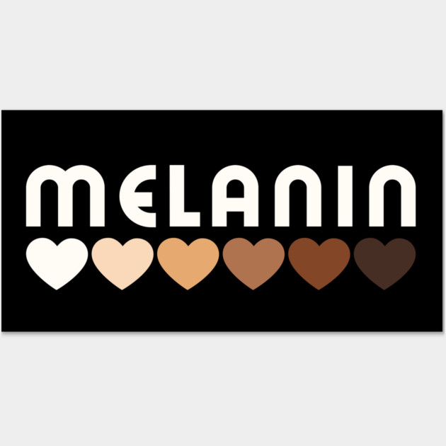 Melanin, hearts, afro, black woman, African American, Black Girl Magic Wall Art by UrbanLifeApparel
