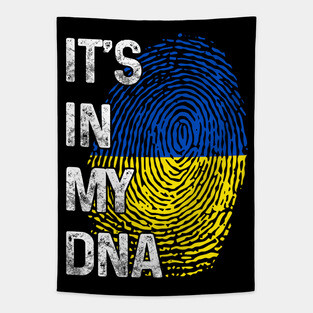 Ukrainian Flag DNA Fingerprint Ukraine Tapestry