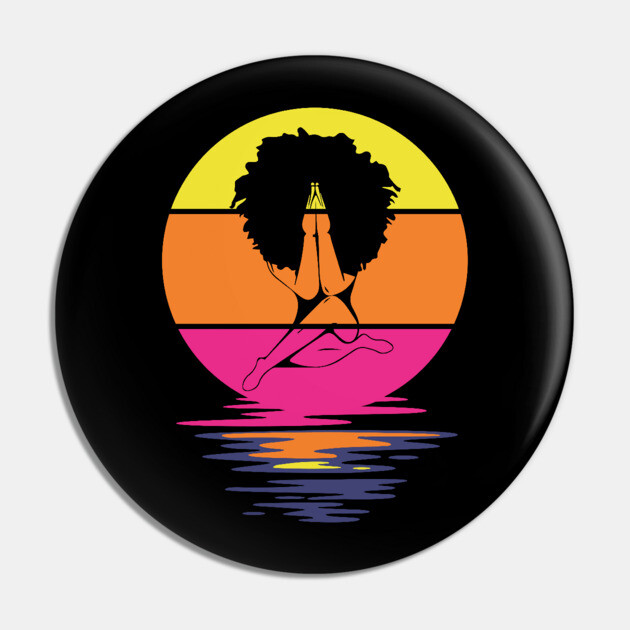 Praying Afro Girl, Black woman, Natural Hair, Black Queen Pin by UrbanLifeApparel