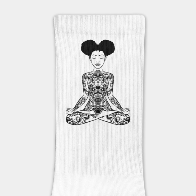 Black Woman, Meditation, Black Women, Afro Puff, Black Hair, Natural Hair by UrbanLifeApparel